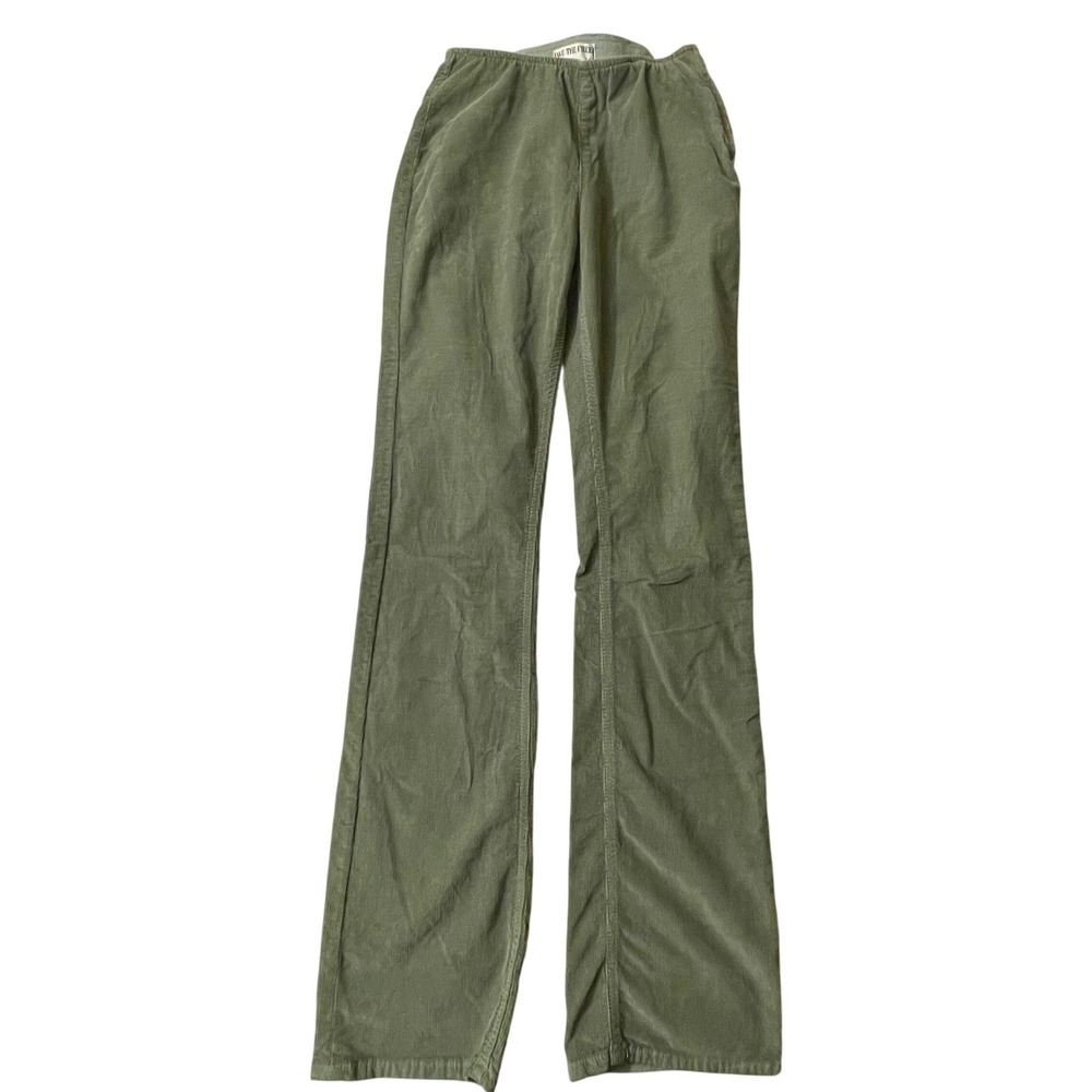 We The Free Womens Size 26 Jenny High Rise‎ Olive Green Corduroy Flare Pants
